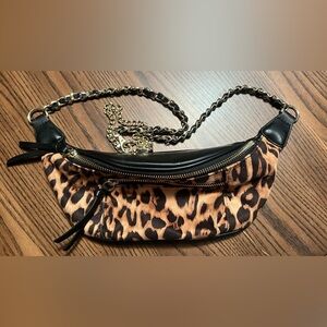 Express Black and Leopard Fanny bag/ crossbody Shoulder Bag